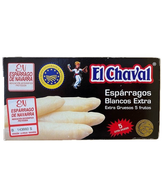 ESPÁRRAGOS BLANCOS EXTRA GRUESOS 5 FRUTOS 390G CONSERVAS EL CHAVAL NAV