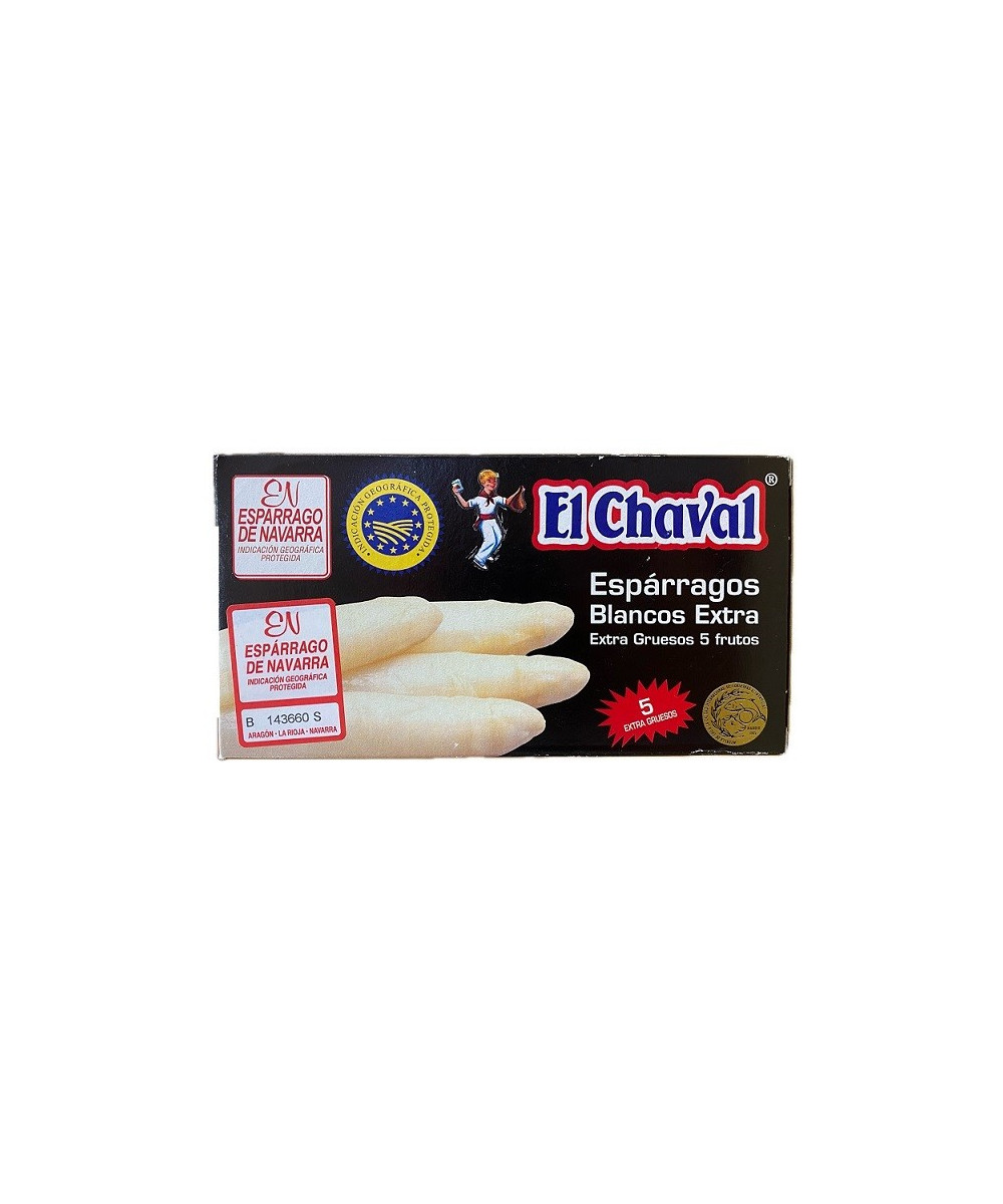 ESPÁRRAGOS BLANCOS EXTRA GRUESOS 5 FRUTOS 390G CONSERVAS EL CHAVAL NAV