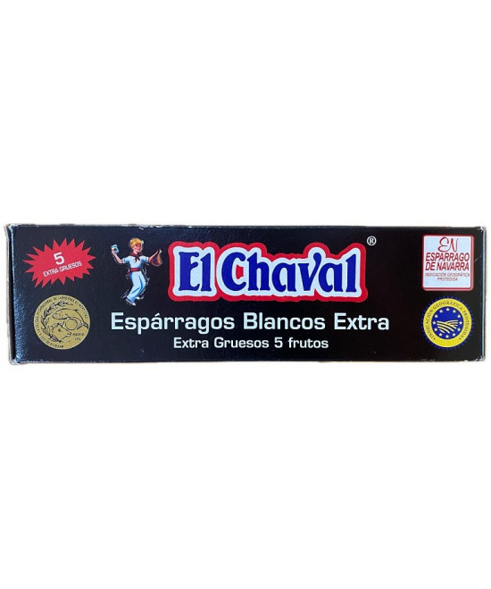 ESPÁRRAGOS BLANCOS EXTRA GRUESOS 5 FRUTOS 390G CONSERVAS EL CHAVAL NAV