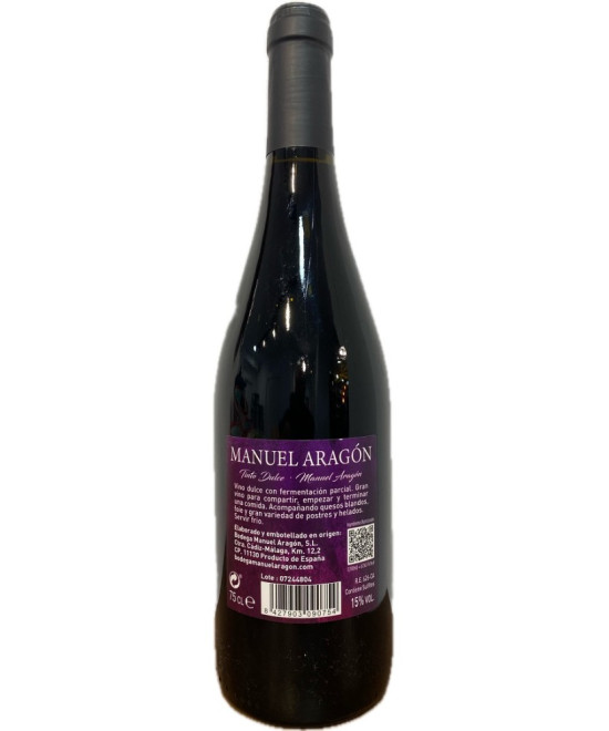 TINTO DULCE MANUEL ARAGÓN 75 CL – VINO SINGULAR Y AROMÁTICO