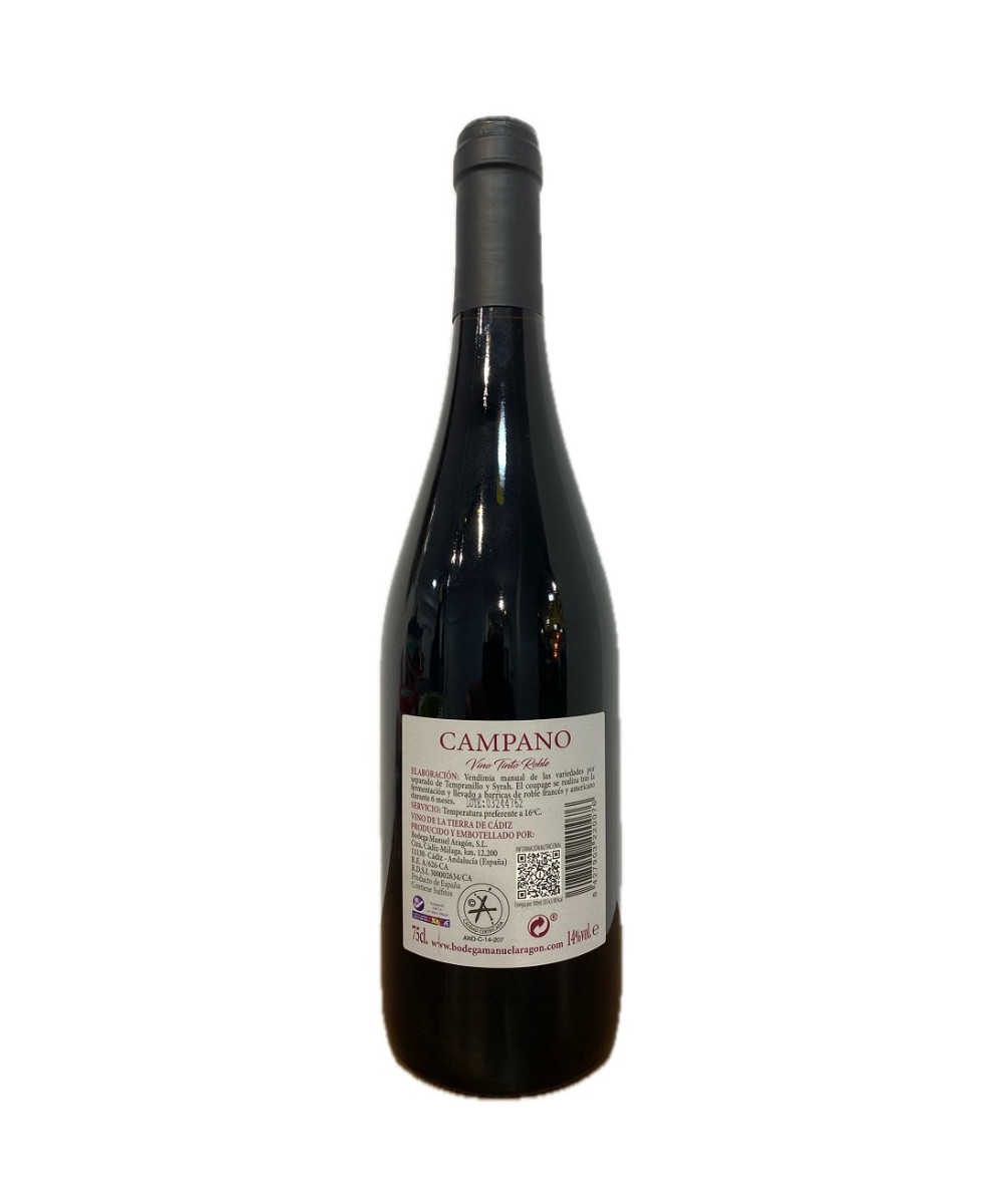 CAMPANO ROBLE 75 CL – VINO TINTO DE BODEGAS MANUEL ARAGÓN