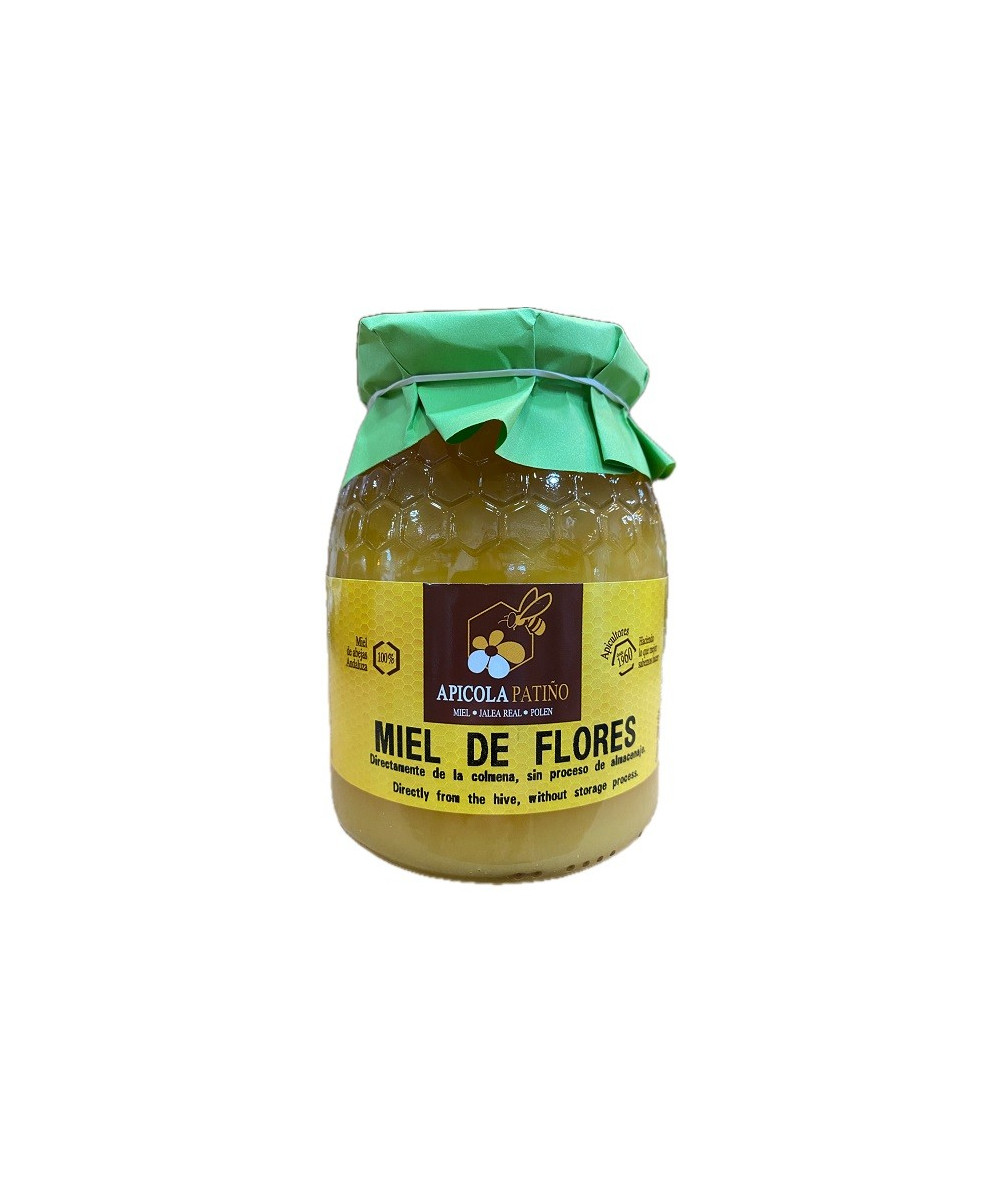 MIEL DE COLMENA APÍCOLA PATIÑO 1 KG – MIEL CRUDA ARTESANAL EN TARRO DE CRISTAL