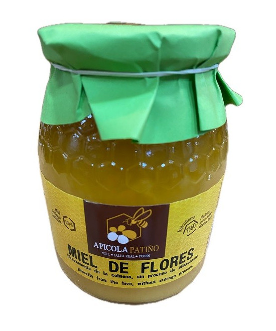MIEL DE COLMENA APÍCOLA PATIÑO 1 KG – MIEL CRUDA ARTESANAL EN TARRO DE CRISTAL