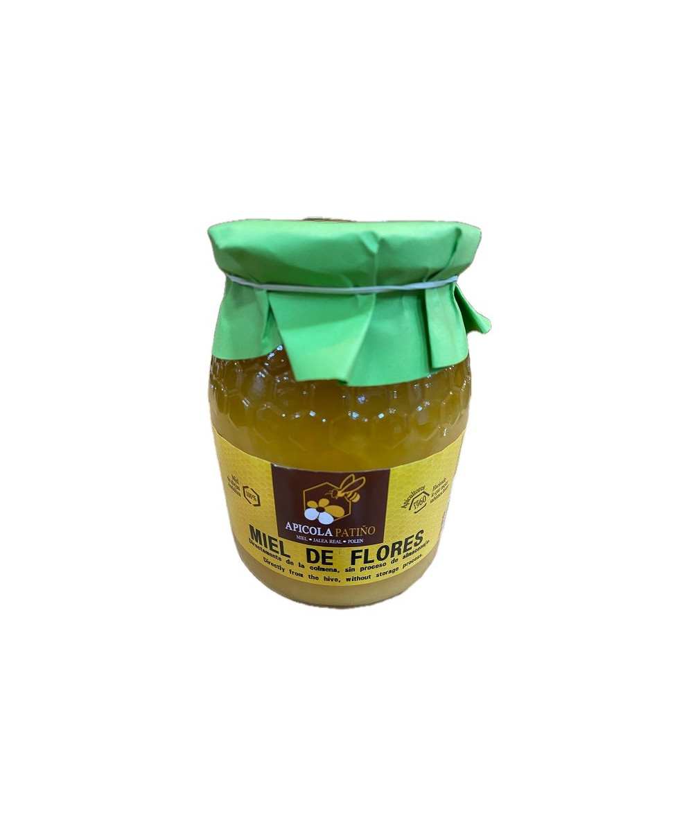 MIEL DE COLMENA APÍCOLA PATIÑO 1 KG – MIEL CRUDA ARTESANAL EN TARRO DE CRISTAL