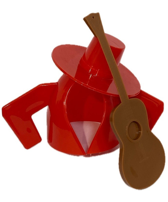 VESTIDURA OFICIAL TÍO PEPE 75 CL – CHALECO Y SOMBRERO ROJO + GUITARRA 