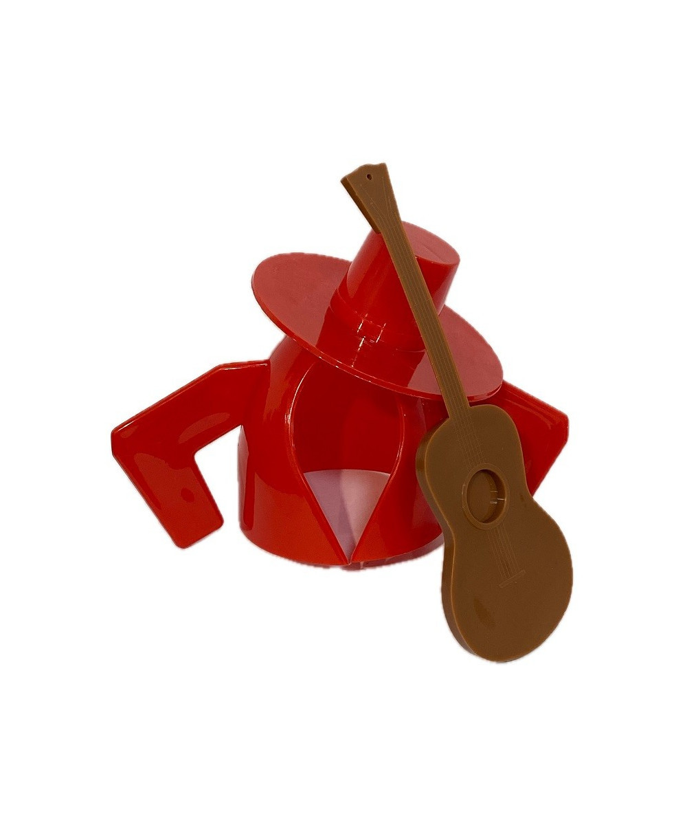 VESTIDURA OFICIAL TÍO PEPE 75 CL – CHALECO Y SOMBRERO ROJO + GUITARRA MARRÓN