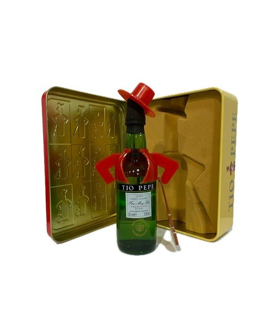 LATA METÁLICA CON BOTELLA VESTIDA TÍO PEPE 50 ML – EDICIÓN COLECCIONIS