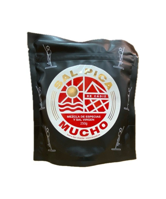 SAL-PICA MUCHO MEZCLA DE ESPECIAS Y SAL VIRGEN 250g. SALINAS SAN VICEN