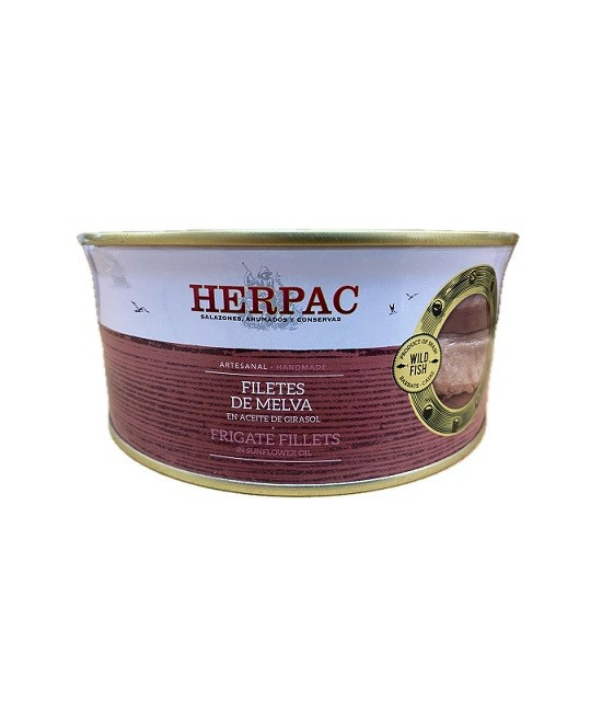 FILETES DE MELVA EN ACEITE DE GIRASOL LATA 1015g. HERPAC BARBATE