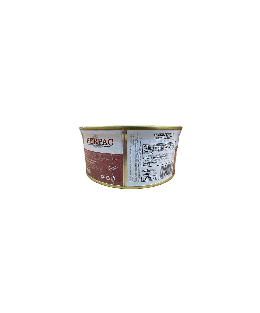 FILETES DE MELVA EN ACEITE DE GIRASOL LATA 1015g. HERPAC BARBATE