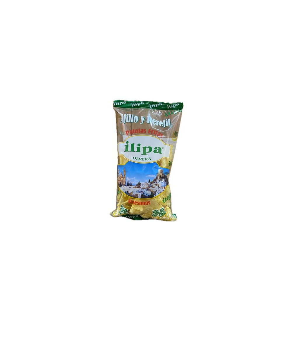 PATATAS FRITAS AL AJILLO Y PEREJIL BOLSA 120 gr. ILIPA OLVERA TIERRA DE CÁDIZ
