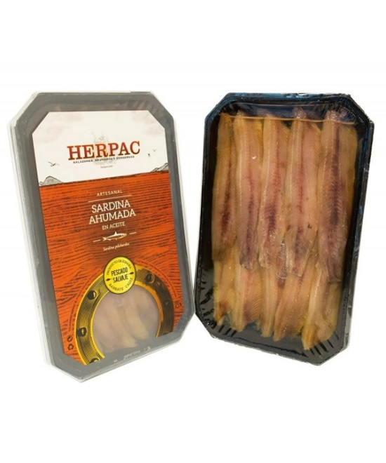 SARDINAS AHUMADAS EN ACEITE BANDEJA 500gr. HERPAC BARBATE