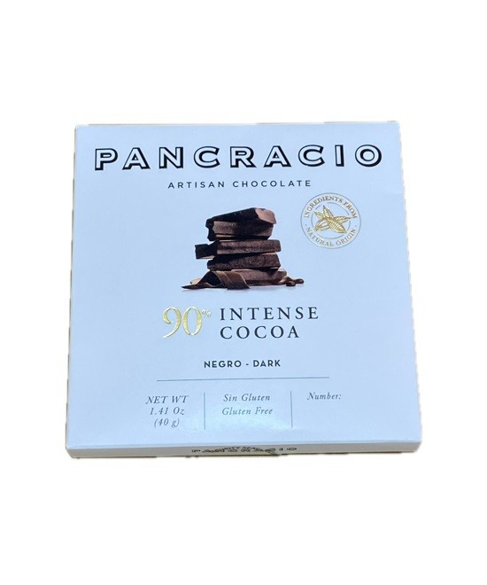 CHOCOLATE ARTESANO 90% INTENSE COCOA 40g PANCRACIO