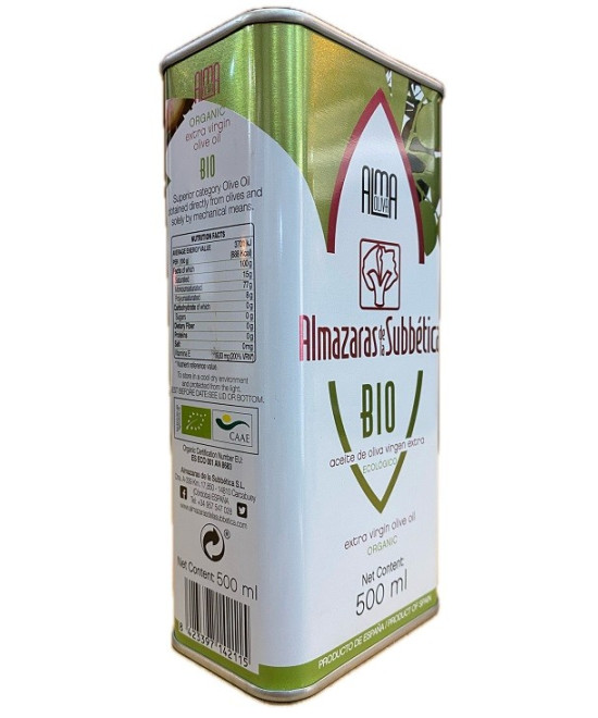 ACEITE DE OLIVA VIRGEN EXTRA ECOLÓGICO 500ML ALMAOLIVA BIO EN LATA