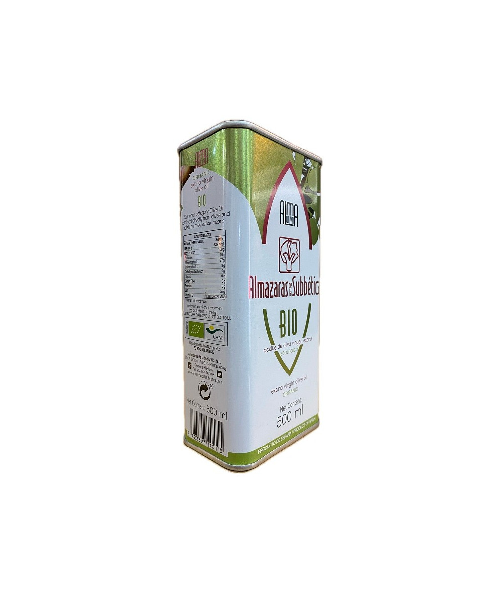 ACEITE DE OLIVA VIRGEN EXTRA ECOLÓGICO 500ML ALMAOLIVA BIO EN LATA