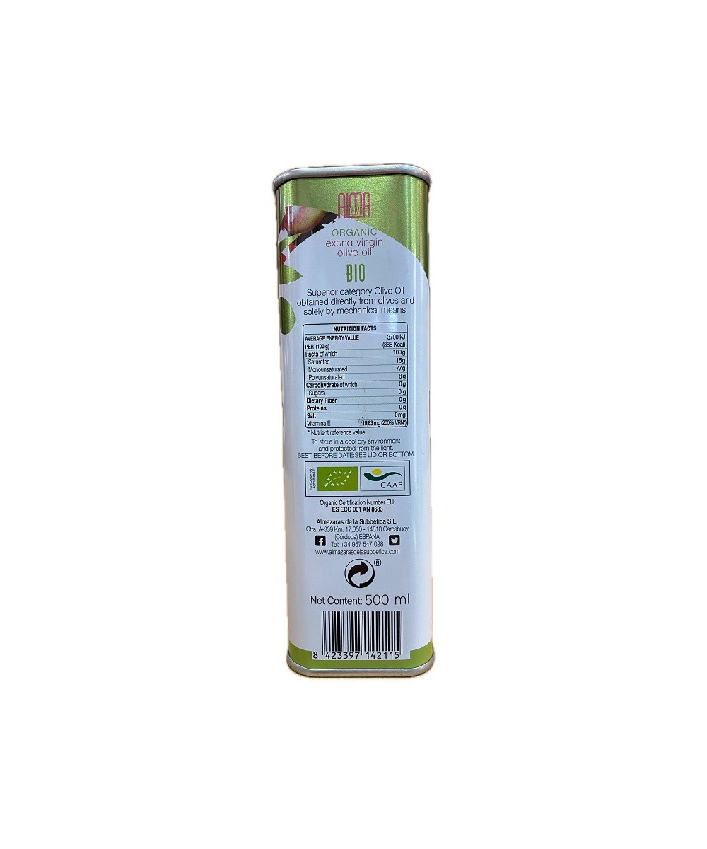 ACEITE DE OLIVA VIRGEN EXTRA ECOLÓGICO 500ML ALMAOLIVA BIO EN LATA
