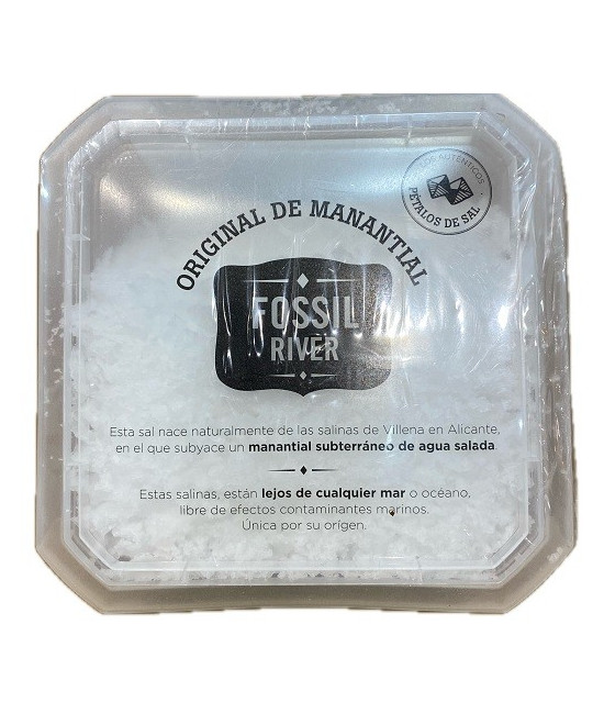 PÉTALOS DE SAL BLANCOS FOSSIL RIVER 300 G – SAL GOURMET PREMIUM DE TEXTURA CRUJIENTE