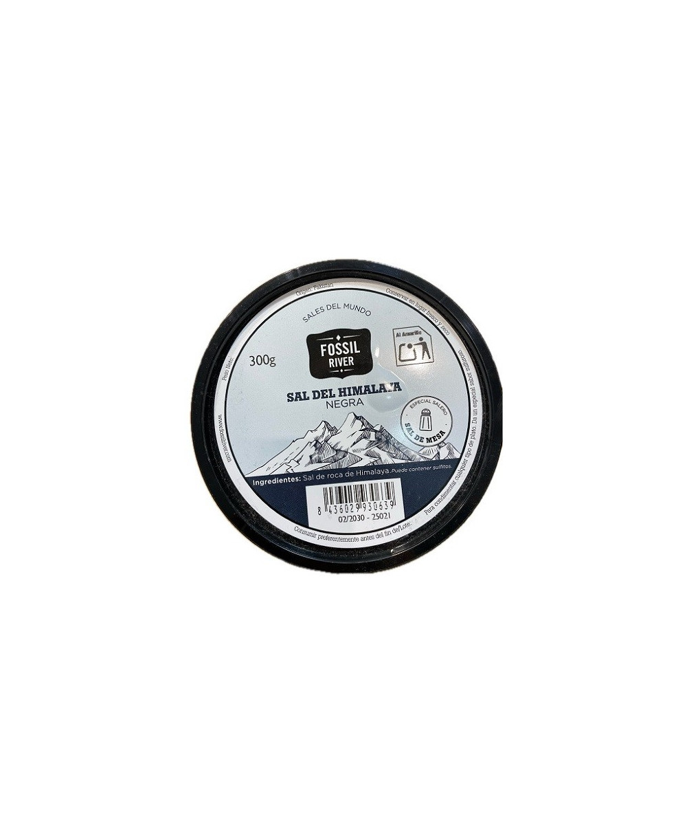 SAL NEGRA FOSSIL RIVER 300 G – SAL GOURMET PREMIUM CON CARBÓN ACTIVO Y SABOR ÚNICO