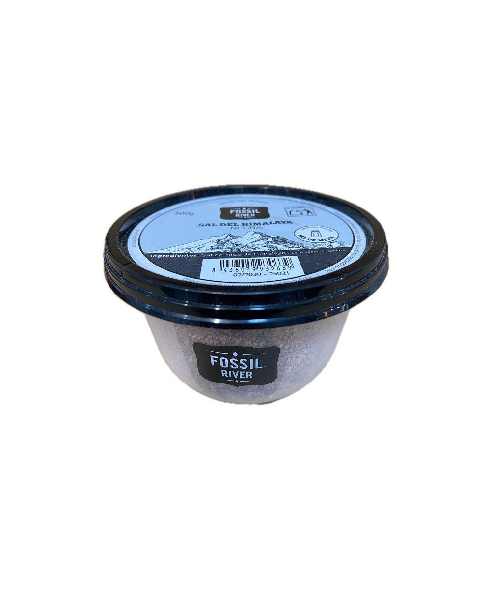 SAL NEGRA FOSSIL RIVER 300 G – SAL GOURMET PREMIUM CON CARBÓN ACTIVO Y SABOR ÚNICO