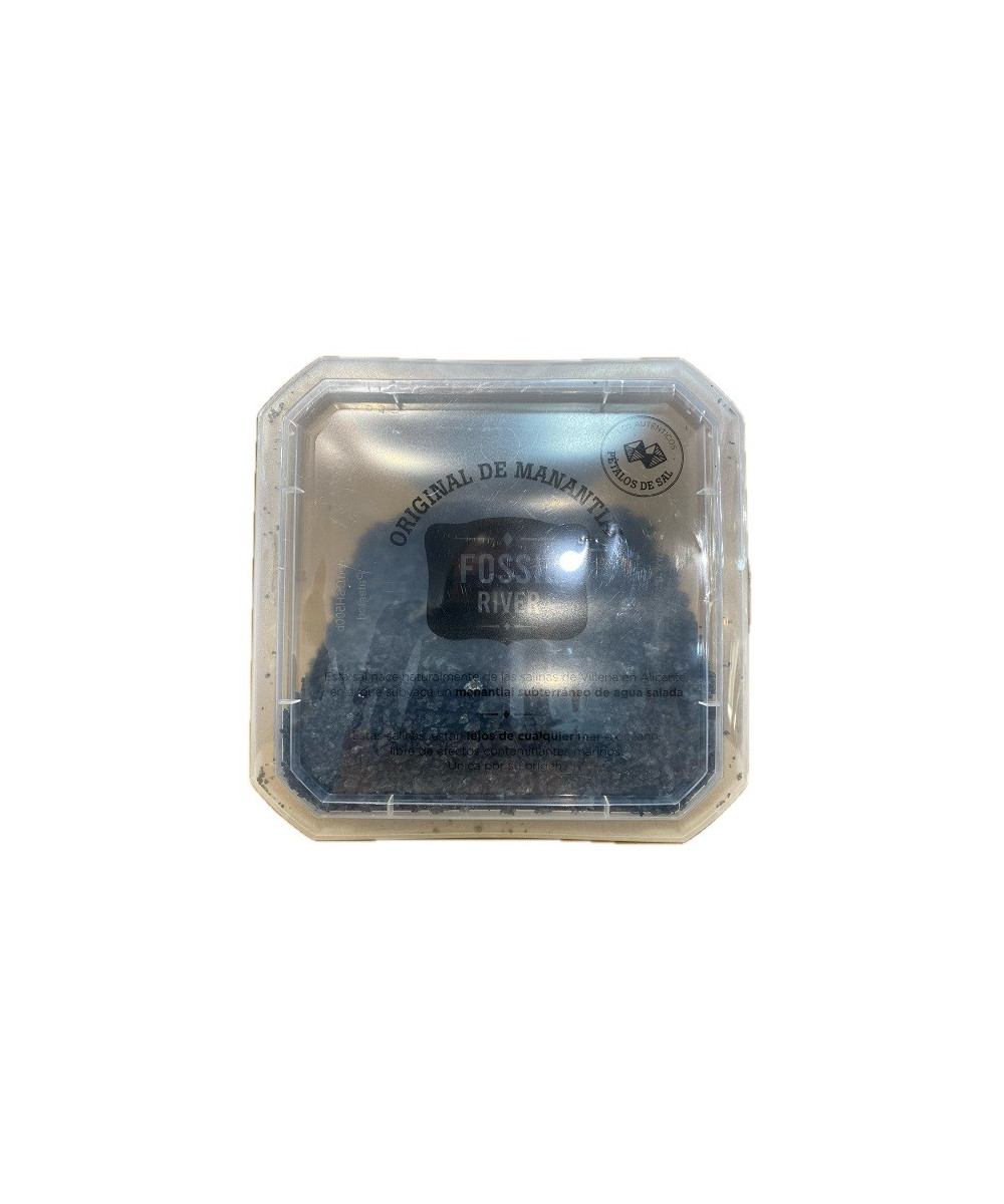 PÉTALOS DE SAL NEGROS FOSSIL RIVER 300 G – SAZONADOR GOURMET PREMIUM CON CARBÓN ACTIVO