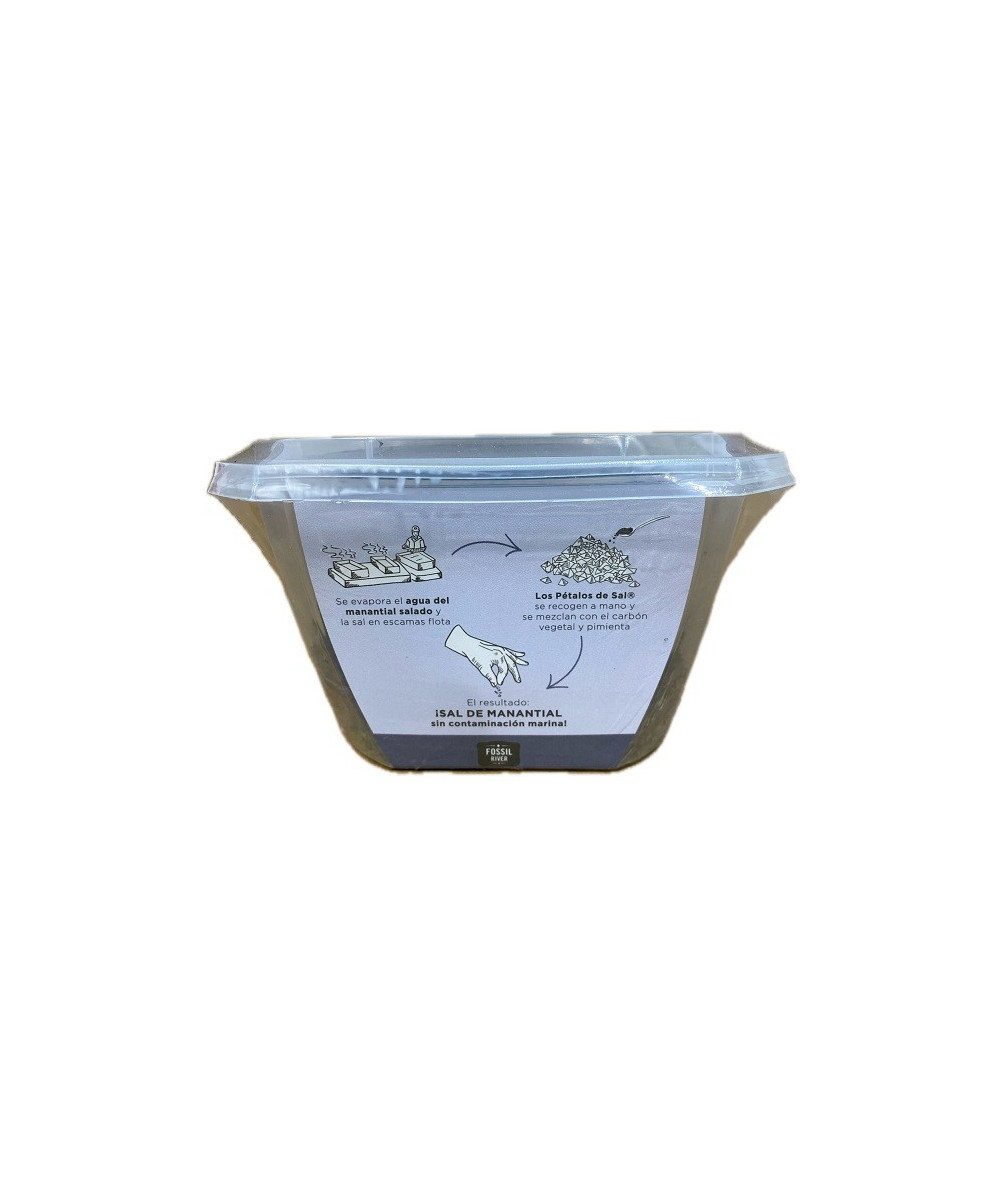 PÉTALOS DE SAL NEGROS FOSSIL RIVER 300 G – SAZONADOR GOURMET PREMIUM CON CARBÓN ACTIVO