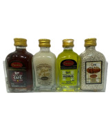PACK MINIATURAS LICORES PANIZO 4×5 CL – CAFÉ, HIERBAS, CREMA DE ARROZ Y ORUJO