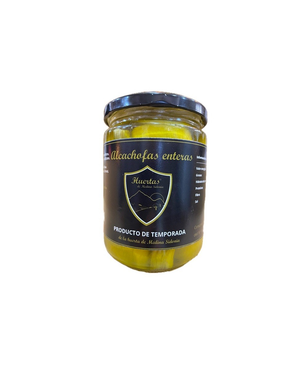 ALCACHOFAS ENTERAS TARRO 420 gr PRODUCTO DE TEMPORADA DE LA HUERTA DE MEDINA SIDONIA