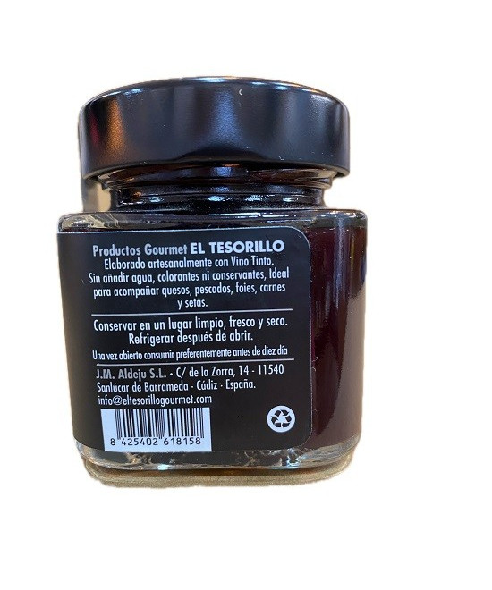 SALSA DULCE GELIFICADA DE VINO TINTO 150 gr. EL TESORILLO