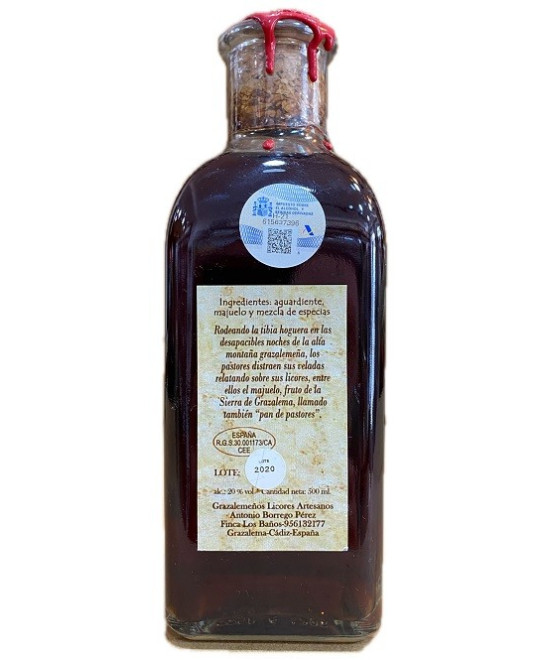 LICOR ARTESANO DE MAJUELO 500ML – DESTILADO TRADICIONAL DE GRAZALEMA CON 20% VOL.