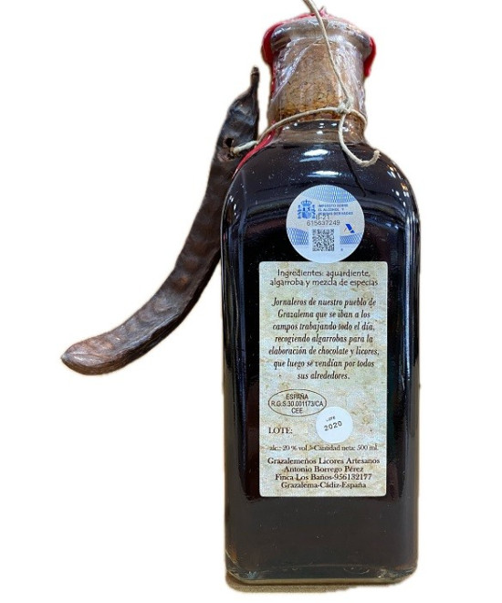 LICOR ARTESANO DE ALGARROBA 500ML – DESTILADO TRADICIONAL DE GRAZALEMA CON SABOR ÚNICO