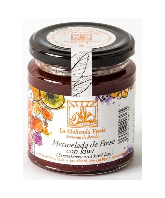 MERMELADA DE FRESA CON KIWI 275 Gr. LA MOLIENDA VERDE SERRANIA DE RONDA