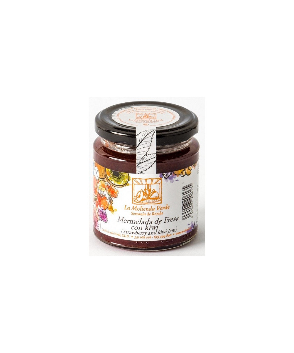 MERMELADA DE FRESA CON KIWI 275 Gr. LA MOLIENDA VERDE SERRANIA DE RONDA