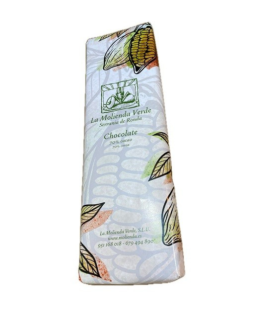 CHOCOLATE PURO 70% CACAO. LA MOLIENDA VERDE SERRANIA DE RONDA
