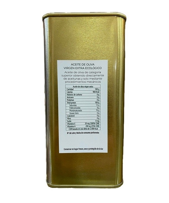 ACEITE DE OLIVA VIRGEN EXTRA LATA 500 ml VARIEDAD PICUAL PRODUCCIÓN ECOLÓGICA EL LENTISQUIILLO