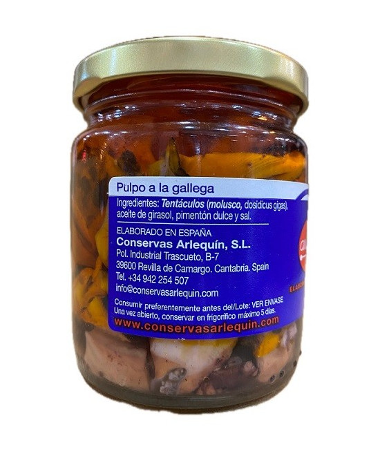 PULPO A LA GALLEGA TARRO 230 gr. ARLEQUIN CALIDAD SELECCIONADA