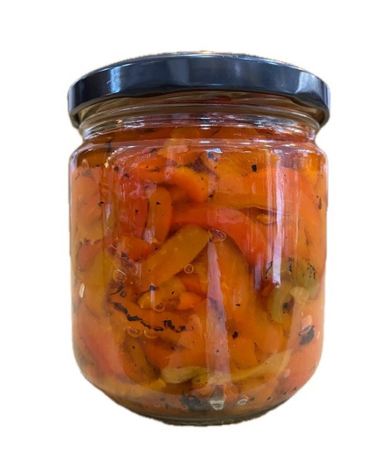 PIMIENTOS ASADOS TIRAS ROJO Y VERDE TARRO 300 gr SANÍSIMO