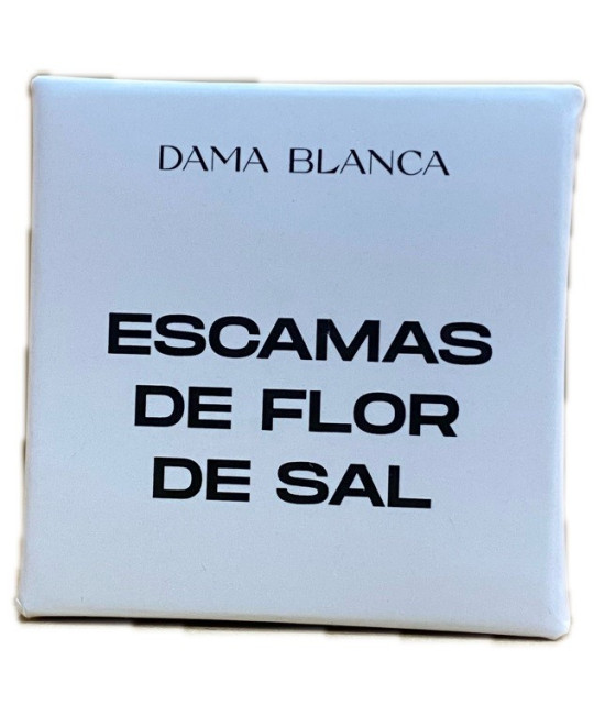 MINI CAJITA ESCAMAS DE FLOR DE SAL CON 10g SALINAS DAMA BLANCA CADIZ 