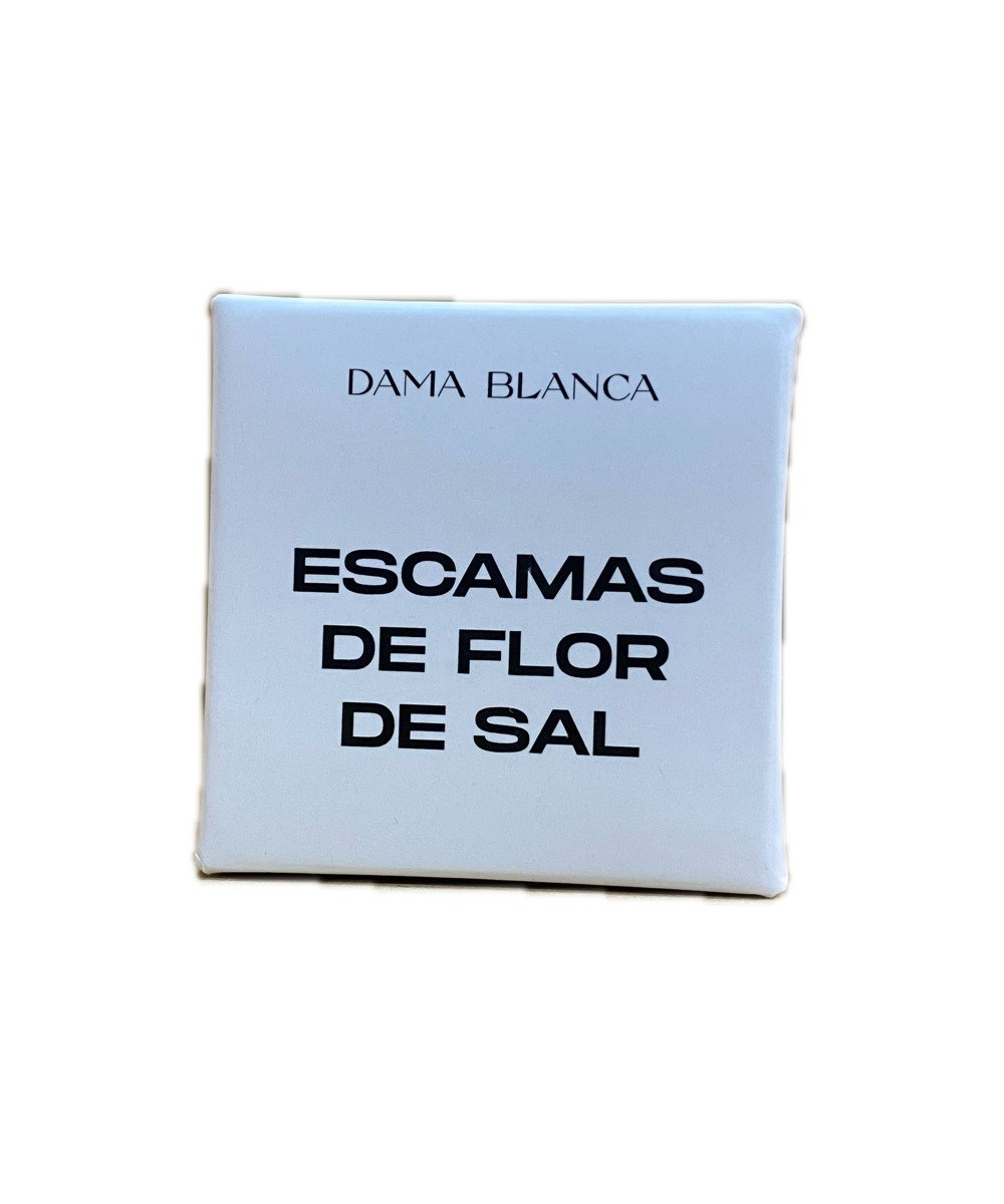 MINI CAJITA ESCAMAS DE FLOR DE SAL CON 10g SALINAS DAMA BLANCA CADIZ 
