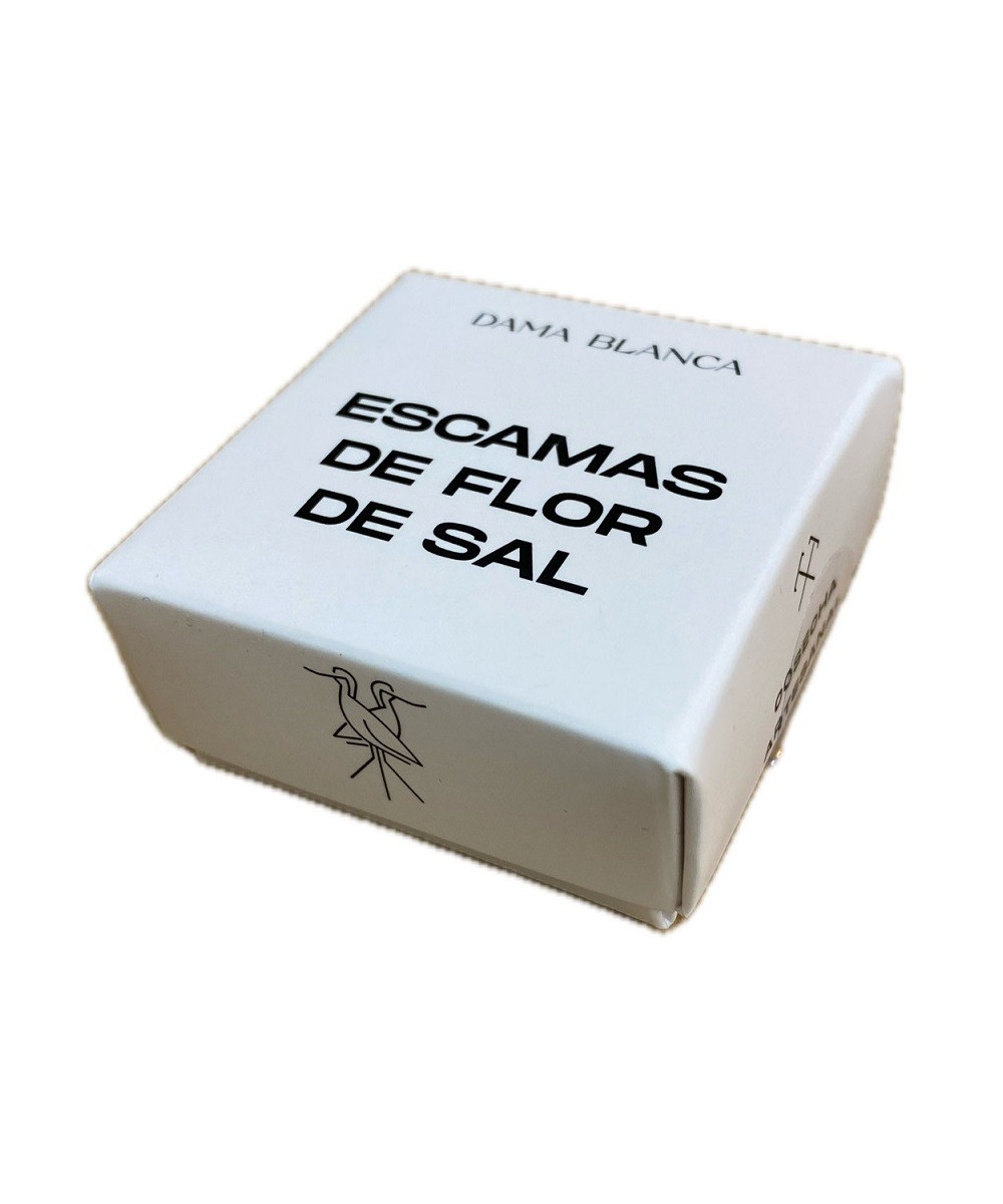 MINI CAJITA ESCAMAS DE FLOR DE SAL CON 10g SALINAS DAMA BLANCA CADIZ 