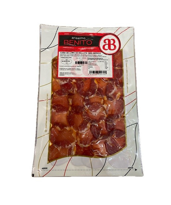 CAÑA DE LOMO DE BELLOTA 100% IBÉRICA LONCHEADA ANSELMO BENITO 100 G