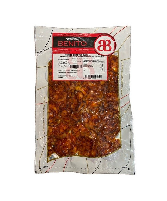 CHORIZO IBÉRICO DE BELLOTA LONCHEADO ANSELMO BENITO 100 G