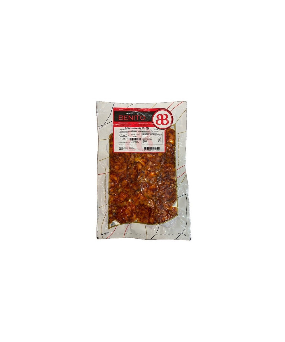 CHORIZO IBÉRICO DE BELLOTA LONCHEADO ANSELMO BENITO 100 G