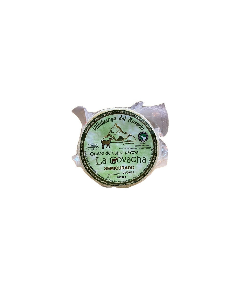 MINI QUESO DE CABRA PAYOYA SEMICURADO 450 gr Aprox LA COVACHA VILLALUENGA DEL ROSARIO CÁDIZ