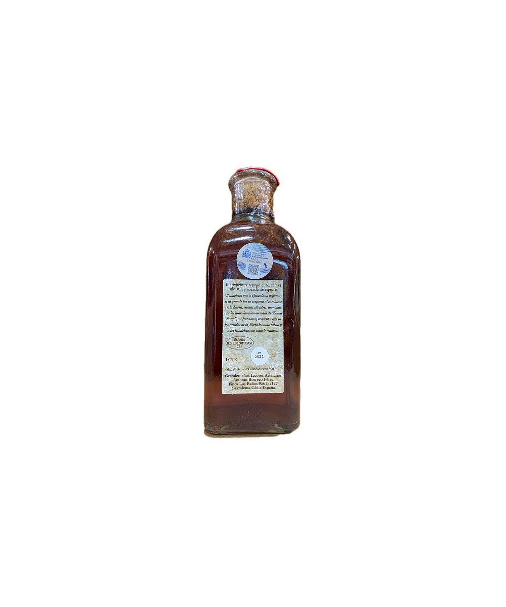 LICOR DE CEREZAS SILVESTRE FRASCA 500 ml. GRAZALEMEÑOS LICORES ARTESANOS