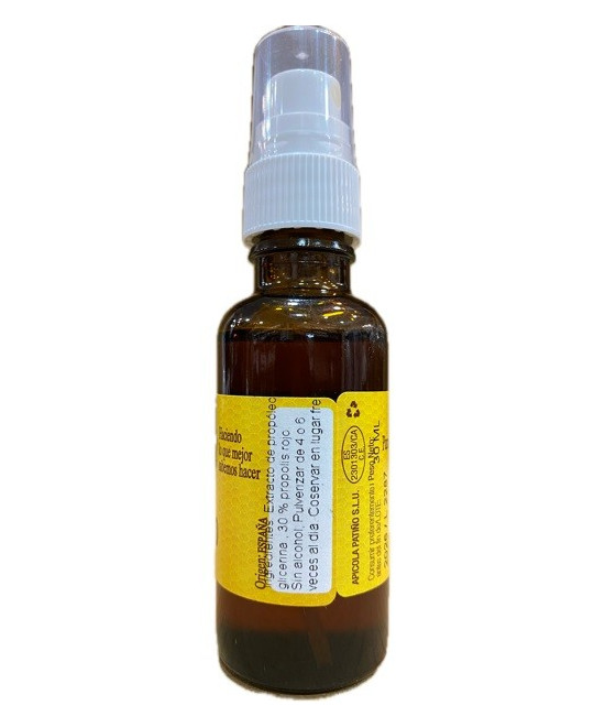 SPRAY DE PROPOLEO 30 ml SIN ALCOHOL. APICOLA PATIÑO CONIL CÁDIZ