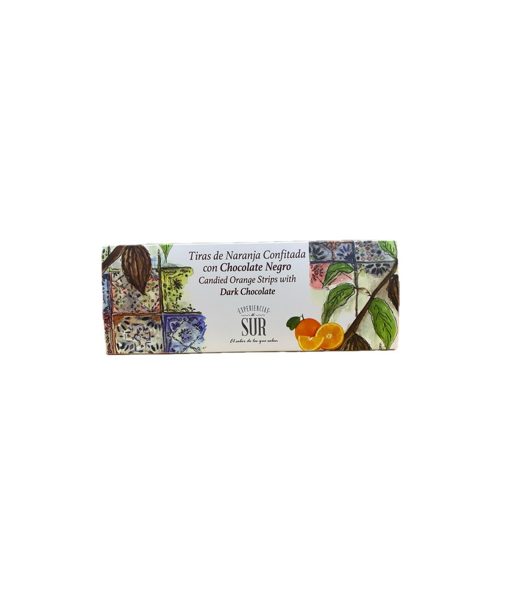 TIRAS DE NARANJA CONFITADA CON CHOCOLATE NEGRO 150 gr
