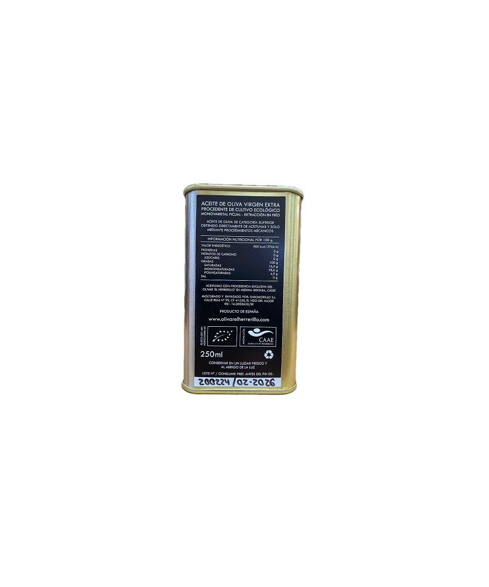 LATA 250 ml AOVE PICUAL ECO OLIVAR EL HERRERILLO MEDINA SIDONIA CÁDIZ 