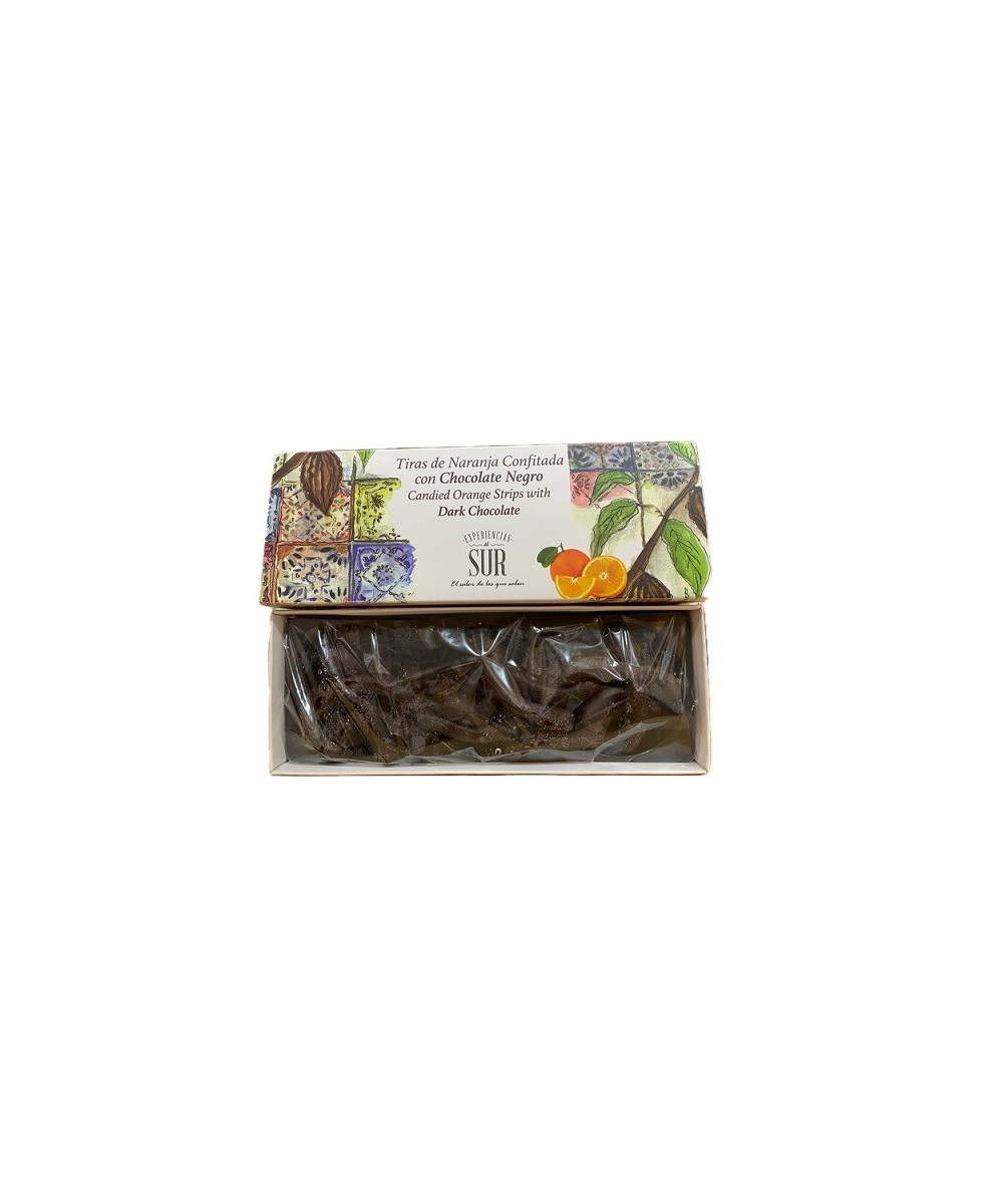 TIRAS DE NARANJA CONFITADA CON CHOCOLATE NEGRO 150 gr