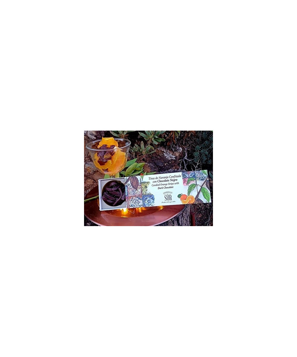 TIRAS DE NARANJA CONFITADA CON CHOCOLATE NEGRO 150 gr