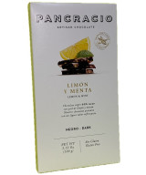 TABLETA CHOCOLATE NEGRO 64% LIMÓN Y MENTA PANCRACIO 100G – GOURMET ARTESANAL